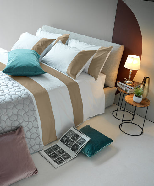 Completo Letto in Cotone Pettinato Bordo Raso - Heritage