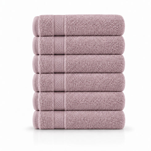 Set 6 Asciugamani Premium 40x70 cm 100% Cotone - con Doppia Bordura - per Bagno, Palestra e Viaggio