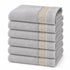 Set 6 Asciugamani Premium Elite 40x70 cm 100% Cotone - con Bordura Jacquard - per Bagno, Palestra e Viaggio
