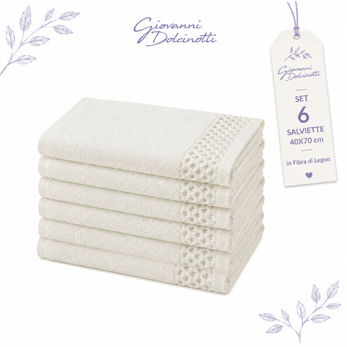 Set 6 Asciugamani 40x70 cm - 60% Bamboo e 40% Cotone - per Bagno, Palestra e Viaggio