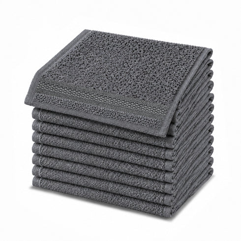 Set 12 Asciugamani Lavette Premium 30x30 cm 100% Cotone - per Viso, Mani, Ospiti e SPA