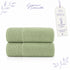 Set 2 Teli Bagno Jumbo 90x180 cm - 60% Bamboo e 40% Cotone - con Bordura Decorativa - per Bagno, SPA e Piscina