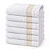 Set 6 Asciugamani Premium Elite 40x70 cm 100% Cotone - con Bordura Jacquard - per Bagno, Palestra e Viaggio