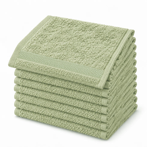 Set 12 Asciugamani Lavette Premium 30x30 cm 100% Cotone - per Viso, Mani, Ospiti e SPA