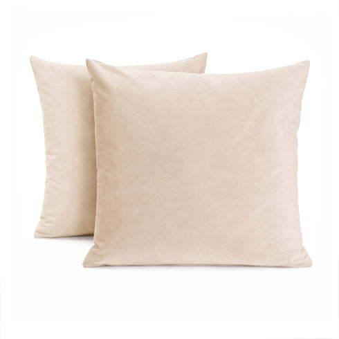 Set 2 Federe Cuscini Divano - 40x40 - Velluto - Rosa - Copricuscini Decorativi per Divano Soggiorno Camera da Letto - Cerniera Zip - Modello Monroe
