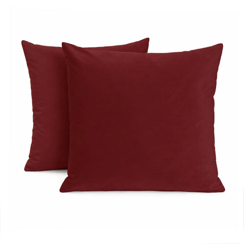 Set 2 Federe Cuscini Divano - 40x40 - Velluto - Rosa - Copricuscini Decorativi per Divano Soggiorno Camera da Letto - Cerniera Zip - Modello Monroe