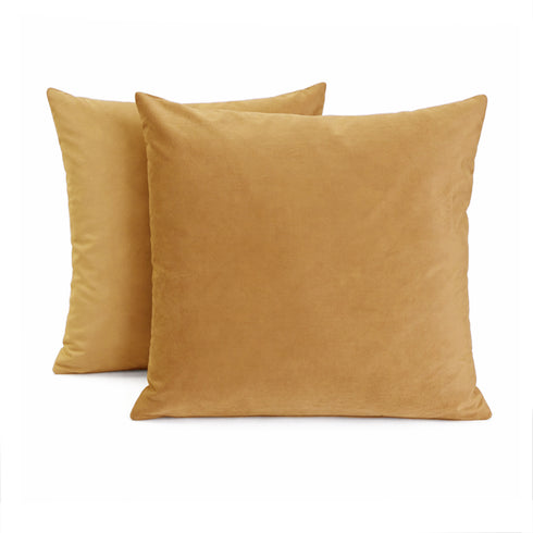 Set 2 Federe Cuscini Divano - 40x40 - Velluto - Rosa - Copricuscini Decorativi per Divano Soggiorno Camera da Letto - Cerniera Zip - Modello Monroe