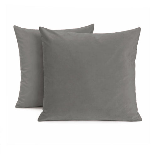 Set 2 Federe Cuscini Divano - 40x40 - Velluto - Rosa - Copricuscini Decorativi per Divano Soggiorno Camera da Letto - Cerniera Zip - Modello Monroe