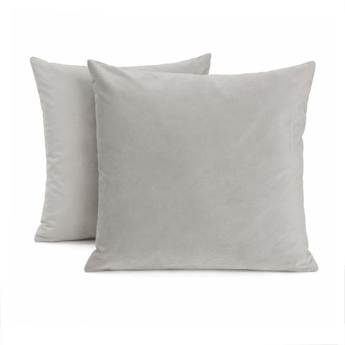 Set 2 Federe Cuscini Divano - 40x40 - Velluto - Rosa - Copricuscini Decorativi per Divano Soggiorno Camera da Letto - Cerniera Zip - Modello Monroe