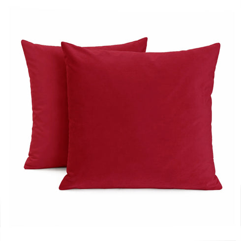 Set 2 Federe Cuscini Divano - 40x40 - Velluto - Rosa - Copricuscini Decorativi per Divano Soggiorno Camera da Letto - Cerniera Zip - Modello Monroe