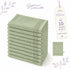 Set 10 Guanti Bagno 14x20 cm - 60% Bamboo e 40% Cotone - con Bordura Decorativa - per Detersione Viso, Corpo e Skincare