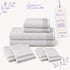 Set 8 Asciugamani 60% Bamboo e 40% Cotone - 2 Teli Bagno, 2 Asciugamani Viso, 2 Lavette e 2 Guanti - per Bagno, SPA e Ospiti