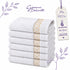 Set 6 Asciugamani Premium Elite 40x70 cm 100% Cotone - con Bordura Jacquard - per Bagno, Palestra e Viaggio