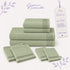 Set 8 Asciugamani 60% Bamboo e 40% Cotone - 2 Teli Bagno, 2 Asciugamani Viso, 2 Lavette e 2 Guanti - per Bagno, SPA e Ospiti