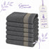 Set 6 Asciugamani Premium Elite 40x70 cm 100% Cotone - con Bordura Jacquard - per Bagno, Palestra e Viaggio