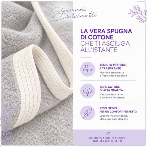 Accappatoio Uomo e Donna Elegante 100% Cotone in Spugna con Finiture a Contrasto - per Casa, SPA e Hotel