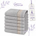 Set 6 Asciugamani Premium Elite 40x70 cm 100% Cotone - con Bordura Jacquard - per Bagno, Palestra e Viaggio