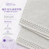 Set 12 Asciugamani Lavette 30x30 cm - 60% Bamboo e 40% Cotone - con Bordura Decorativa - per Viso, Skincare e Viaggio