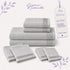 Set 8 Asciugamani 60% Bamboo e 40% Cotone - 2 Teli Bagno, 2 Asciugamani Viso, 2 Lavette e 2 Guanti - per Bagno, SPA e Ospiti