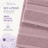 Set 6 Asciugamani Premium 40x70 cm 100% Cotone - con Doppia Bordura - per Bagno, Palestra e Viaggio