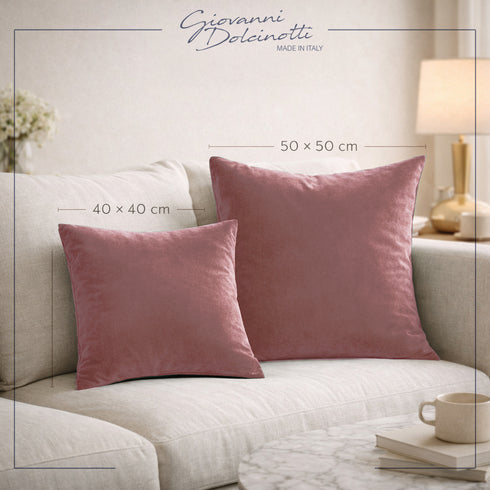 Set 2 Federe in Velluto per Divano, Soggiorno e Camera da Letto con Cerniera Zip - Modello Monroe
