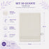 Set 10 Guanti Bagno 14x20 cm - 60% Bamboo e 40% Cotone - con Bordura Decorativa - per Detersione Viso, Corpo e Skincare