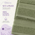 Set 6 Asciugamani Premium 40x70 cm 100% Cotone - con Doppia Bordura - per Bagno, Palestra e Viaggio