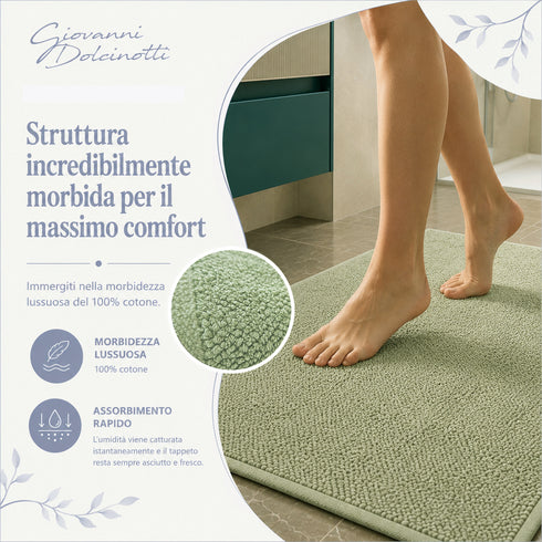 Set 2 Tappeti Bagno Superior 52x90 cm 100% Cotone 1500 GSM - per Bagno, SPA e Hotel
