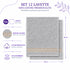 Set 12 Asciugamani Lavette Premium Elite 30x30 cm 100% Cotone - con Bordura Jacquard - per Viso, Mani, Ospiti e SPA