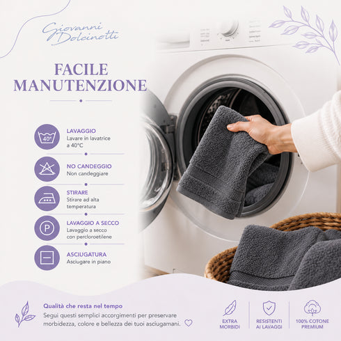 Set 8 Asciugamani Premium 100% Cotone - 2 Teli Bagno, 2 Asciugamani Viso e 4 Lavette - per Casa, Ospiti e B&B