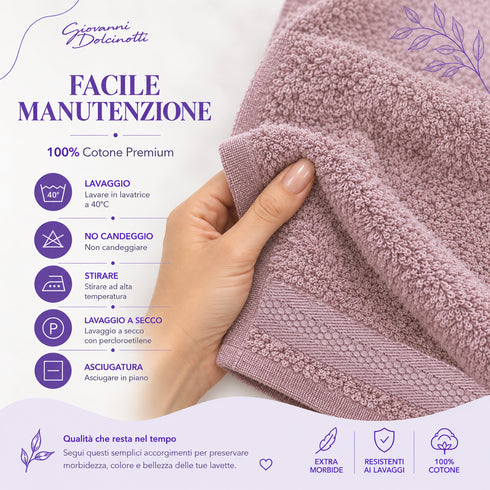 Set 12 Asciugamani Lavette Premium 30x30 cm 100% Cotone - per Viso, Mani, Ospiti e SPA