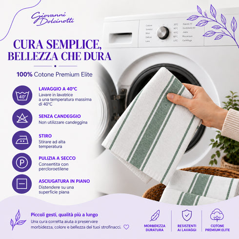 Set 12 Strofinacci Cucina 50x70 cm 100% Cotone - Assorbenti, Morbidi e Resistenti - per Piatti e Stoviglie, Casa e Ristorazione