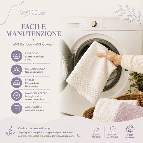 Set 10 Guanti Bagno 14x20 cm - 60% Bamboo e 40% Cotone - con Bordura Decorativa - per Detersione Viso, Corpo e Skincare