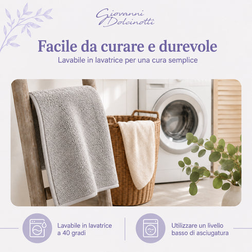 Set 2 Tappeti Bagno Superior 52x90 cm 100% Cotone 1500 GSM - per Bagno, SPA e Hotel