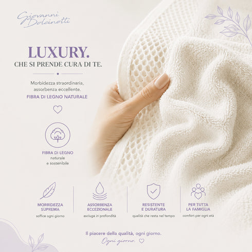 Set 10 Guanti Bagno 14x20 cm - 60% Bamboo e 40% Cotone - con Bordura Decorativa - per Detersione Viso, Corpo e Skincare