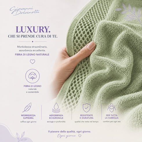 Set 6 Asciugamani 40x70 cm - 60% Bamboo e 40% Cotone - per Bagno, Palestra e Viaggio