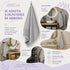 Set 2 Teli Bagno Jumbo 90x180 cm - 60% Bamboo e 40% Cotone - con Bordura Decorativa - per Bagno, SPA e Piscina