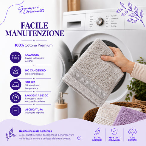 Set 12 Asciugamani Lavette Premium 30x30 cm 100% Cotone - per Viso, Mani, Ospiti e SPA