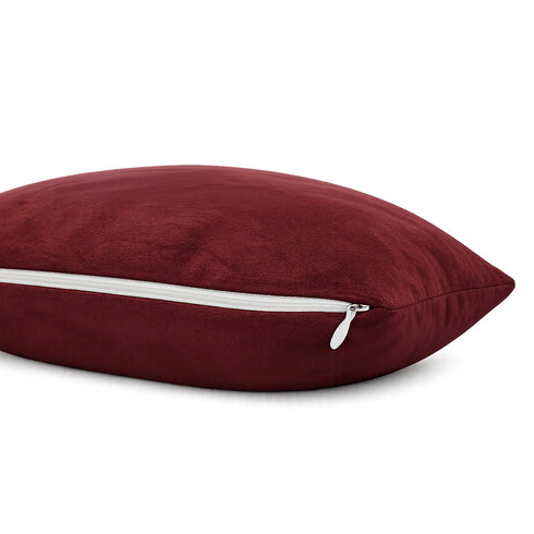 Set 2 Federe in Velluto per Divano, Soggiorno e Camera da Letto con Cerniera Zip - Modello Monroe