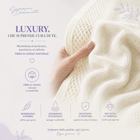 Set 6 Asciugamani 40x70 cm - 60% Bamboo e 40% Cotone - per Bagno, Palestra e Viaggio