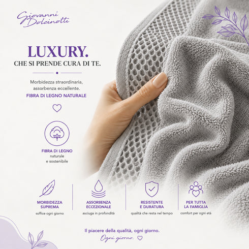 Set 10 Guanti Bagno 14x20 cm - 60% Bamboo e 40% Cotone - con Bordura Decorativa - per Detersione Viso, Corpo e Skincare