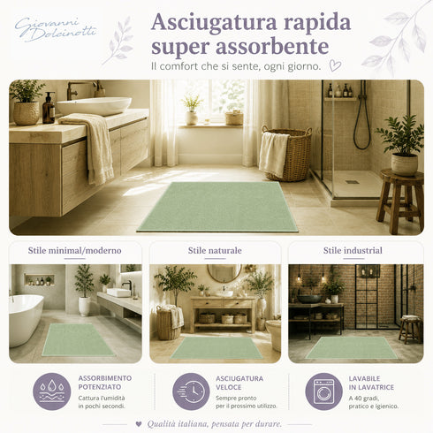 Set 2 Tappeti Bagno Superior 52x90 cm 100% Cotone 1500 GSM - per Bagno, SPA e Hotel
