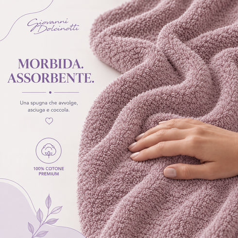 Set 8 Asciugamani Premium 100% Cotone - 2 Teli Bagno, 2 Asciugamani Viso e 4 Lavette - per Casa, Ospiti e B&B