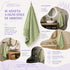 Set 2 Teli Bagno Jumbo 90x180 cm - 60% Bamboo e 40% Cotone - con Bordura Decorativa - per Bagno, SPA e Piscina