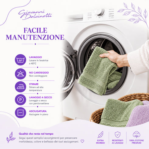 Set 6 Asciugamani Premium 40x70 cm 100% Cotone - con Doppia Bordura - per Bagno, Palestra e Viaggio