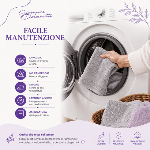 Set 6 Asciugamani Premium 40x70 cm 100% Cotone - con Doppia Bordura - per Bagno, Palestra e Viaggio