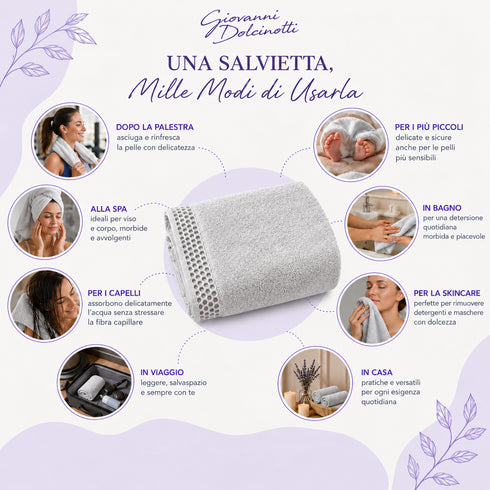 Set 6 Asciugamani 40x70 cm - 60% Bamboo e 40% Cotone - per Bagno, Palestra e Viaggio
