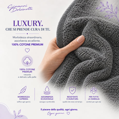 Set 12 Asciugamani Lavette Premium 30x30 cm 100% Cotone - per Viso, Mani, Ospiti e SPA