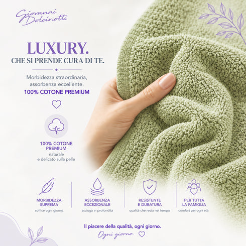 Set 12 Asciugamani Lavette Premium 30x30 cm 100% Cotone - per Viso, Mani, Ospiti e SPA