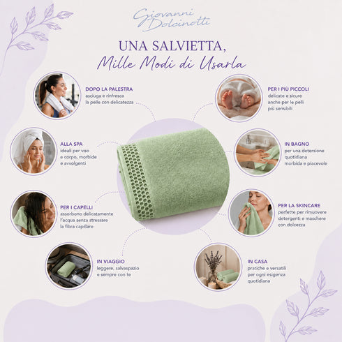 Set 6 Asciugamani 40x70 cm - 60% Bamboo e 40% Cotone - per Bagno, Palestra e Viaggio